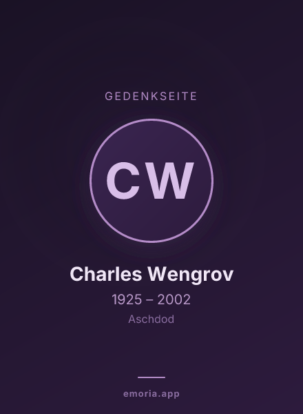 Gedenkportrait von Charles Wengrov