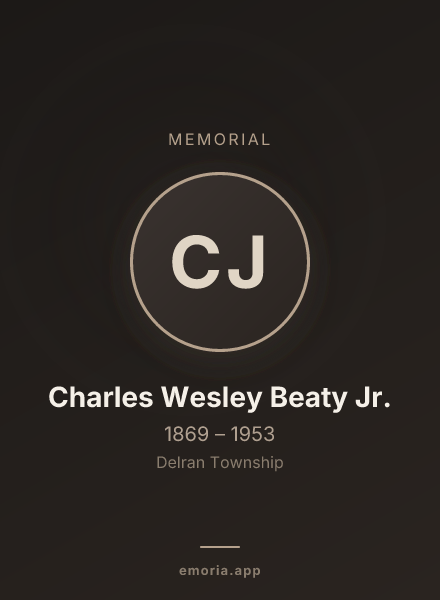 Memorial portrait of Charles Wesley Beaty Jr.