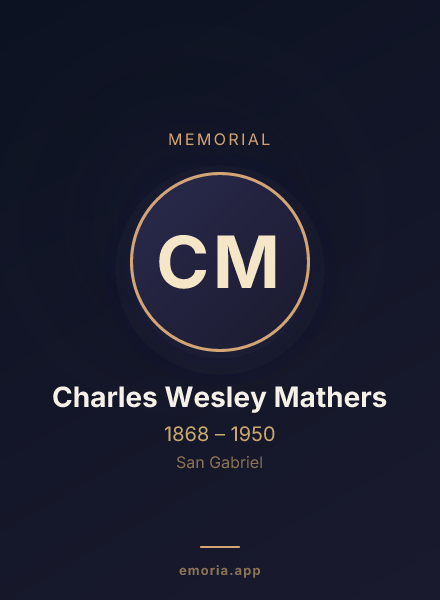 Memorial portrait of Charles Wesley Mathers