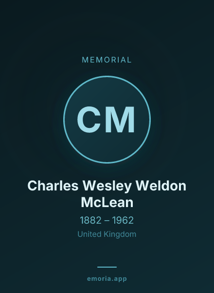 Memorial portrait of Charles Wesley Weldon McLean