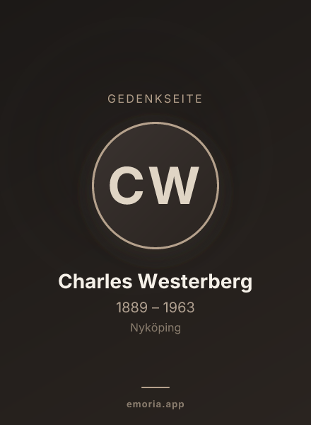 Gedenkportrait von Charles Westerberg