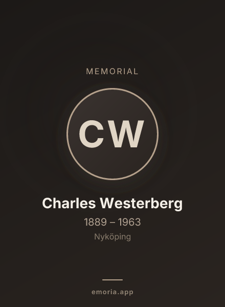 Memorial portrait of Charles Westerberg