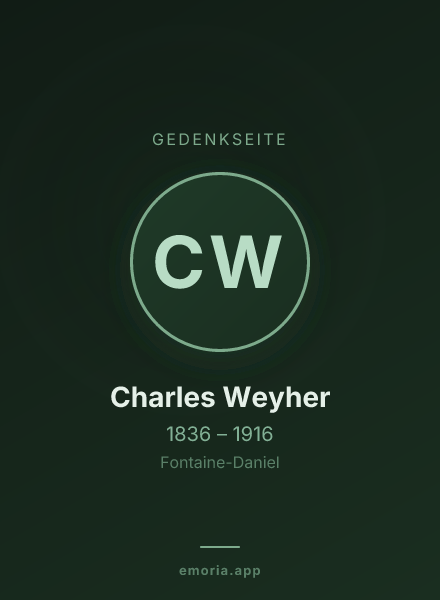 Gedenkportrait von Charles Weyher