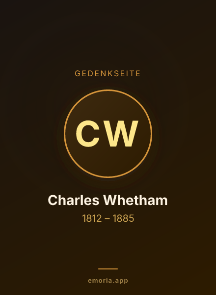 Gedenkportrait von Charles Whetham
