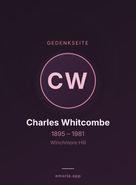 Gedenkportrait von Charles Whitcombe