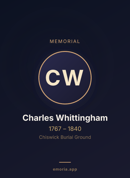 Memorial portrait of Charles Whittingham