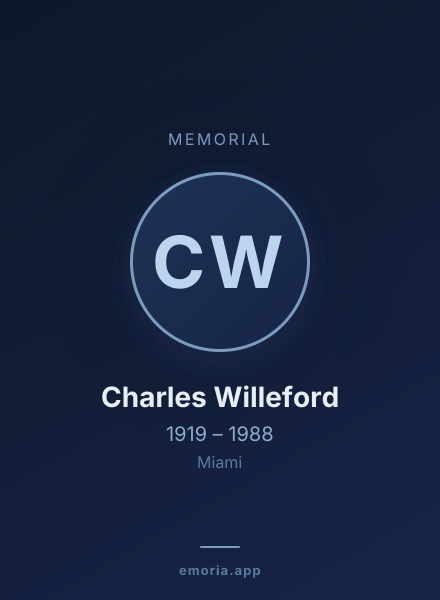 Memorial portrait of Charles Willeford