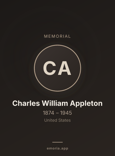 Memorial portrait of Charles William Appleton
