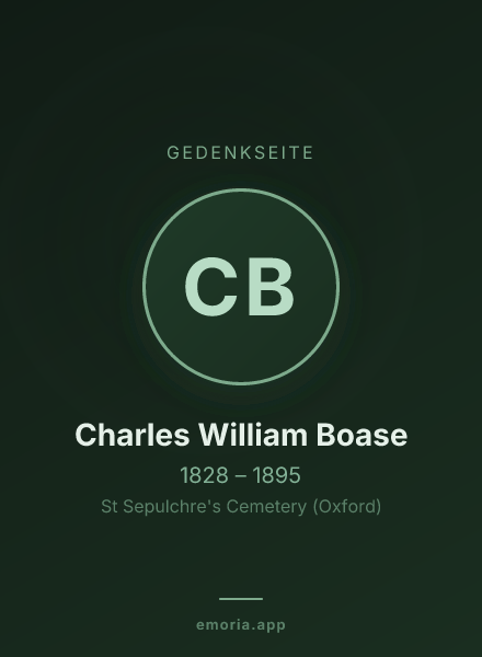 Gedenkportrait von Charles William Boase