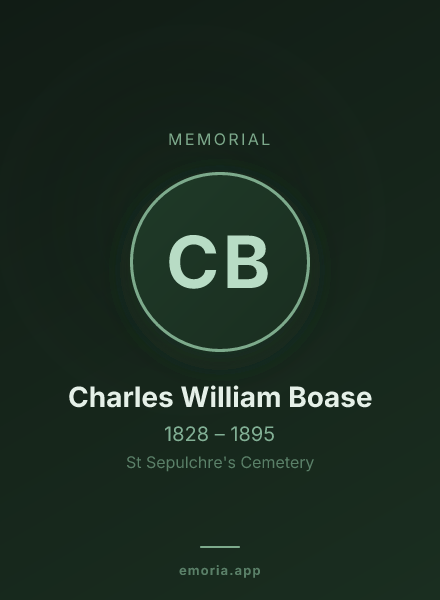 Memorial portrait of Charles William Boase