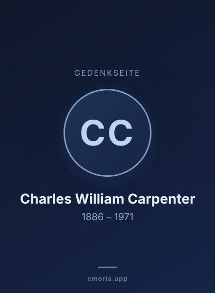 Gedenkportrait von Charles William Carpenter