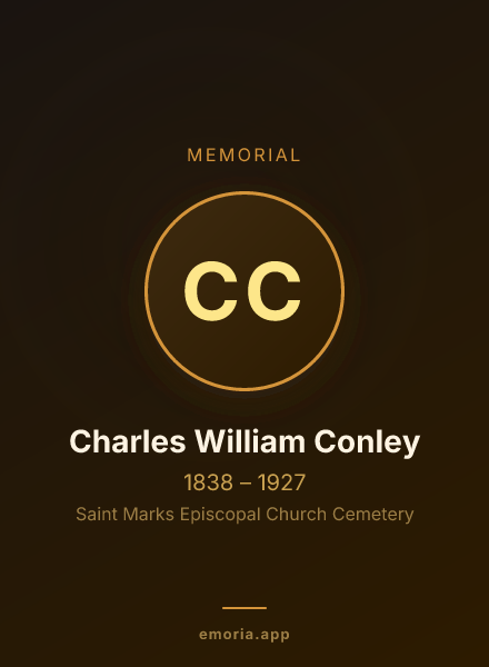 Memorial portrait of Charles William Conley