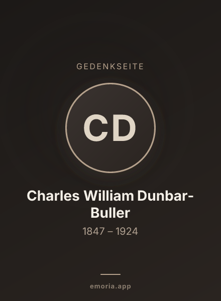 Gedenkportrait von Charles William Dunbar-Buller