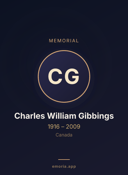 Memorial portrait of Charles William Gibbings
