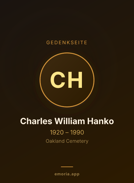Gedenkportrait von Charles William Hanko