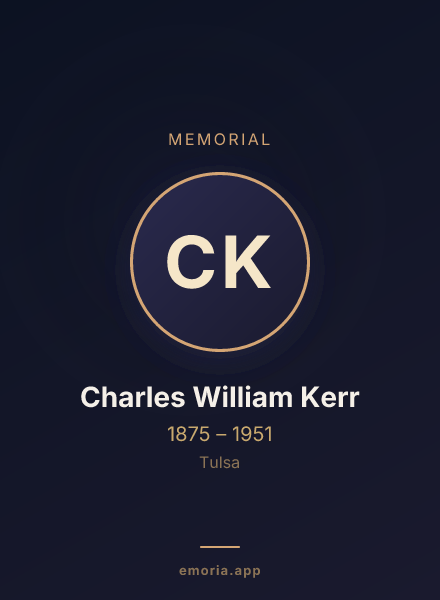 Memorial portrait of Charles William Kerr