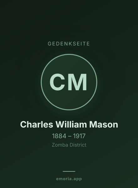 Gedenkportrait von Charles William Mason