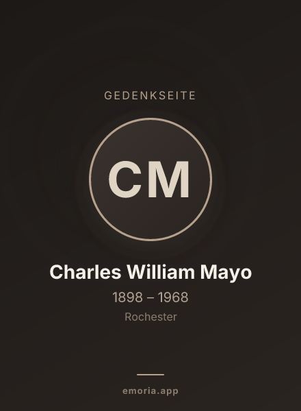 Gedenkportrait von Charles William Mayo