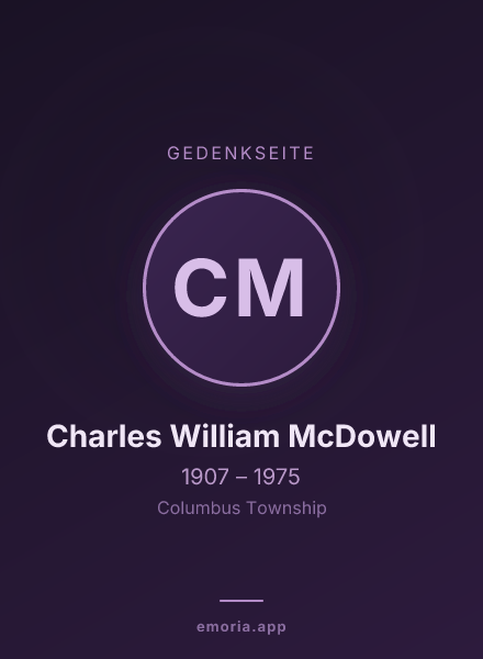 Gedenkportrait von Charles William McDowell