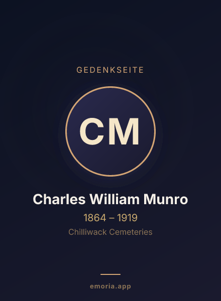 Gedenkportrait von Charles William Munro