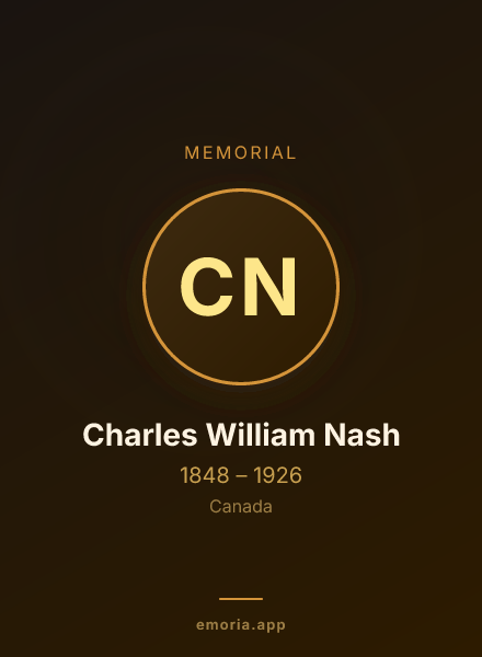 Memorial portrait of Charles William Nash