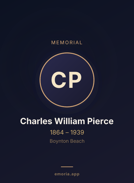 Memorial portrait of Charles William Pierce