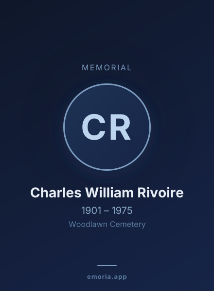 Memorial portrait of Charles William Rivoire