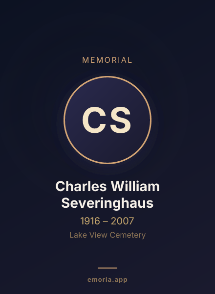 Memorial portrait of Charles William Severinghaus