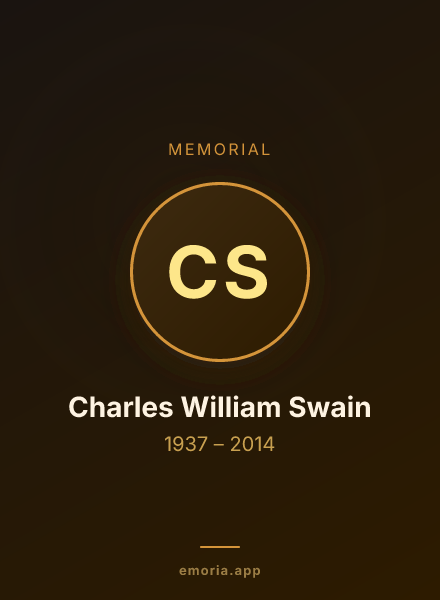 Memorial portrait of Charles William Swain