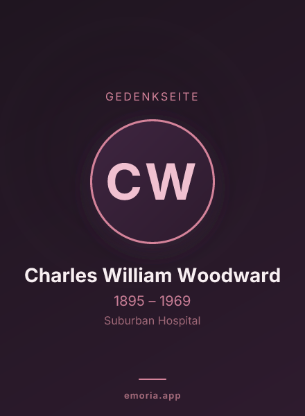 Gedenkportrait von Charles William Woodward