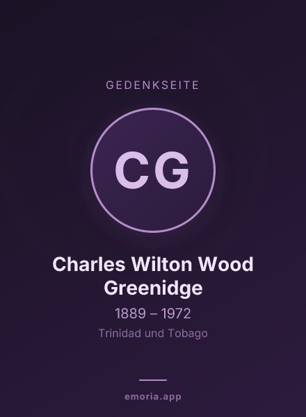 Gedenkportrait von Charles Wilton Wood Greenidge