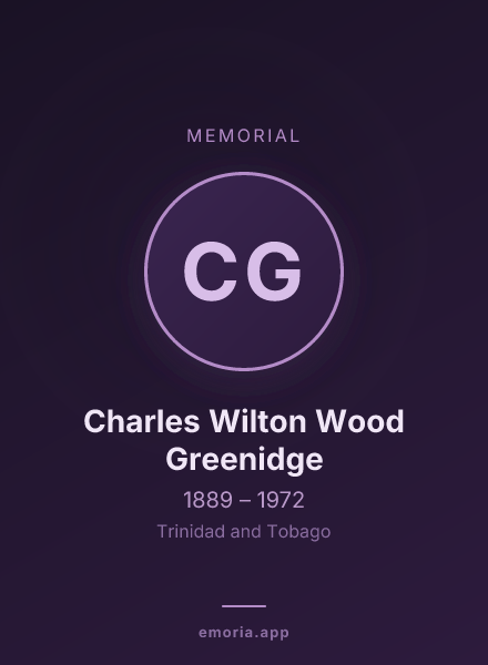 Memorial portrait of Charles Wilton Wood Greenidge