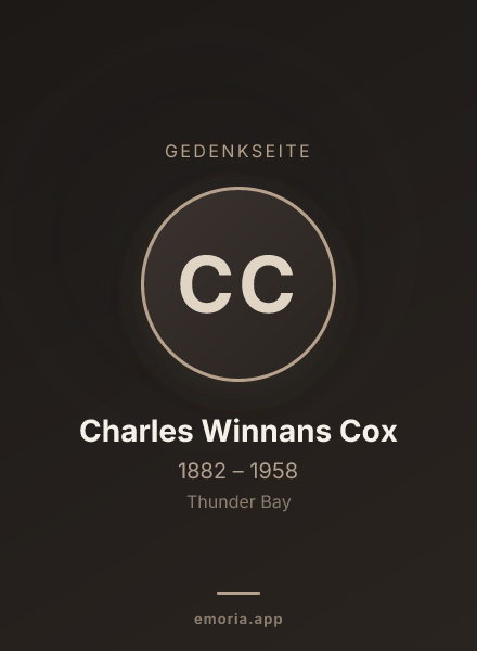 Gedenkportrait von Charles Winnans Cox