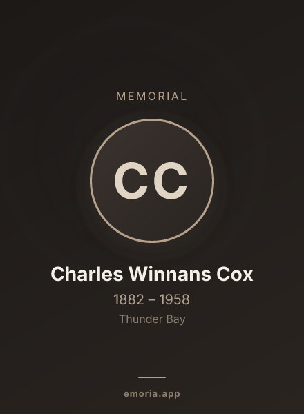 Memorial portrait of Charles Winnans Cox