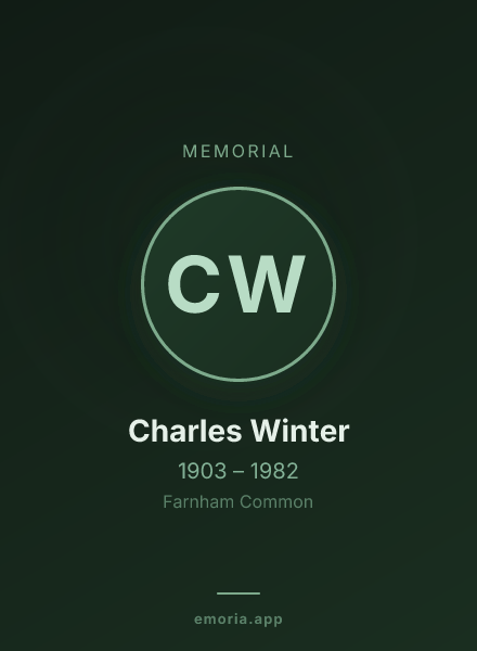 Memorial portrait of Charles Winter