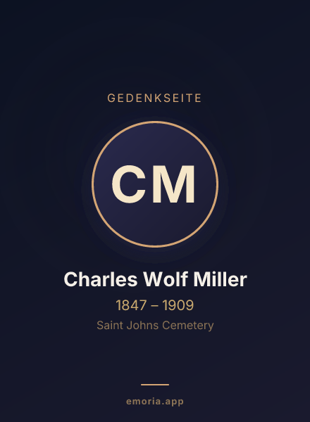 Gedenkportrait von Charles Wolf Miller