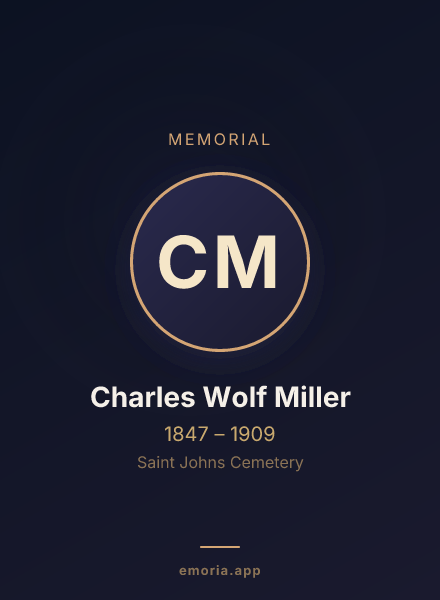 Memorial portrait of Charles Wolf Miller