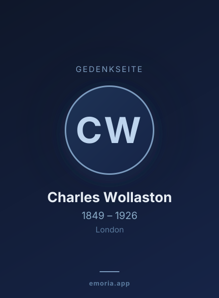 Gedenkportrait von Charles Wollaston