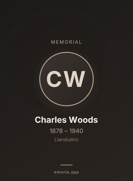 Memorial portrait of Charles Woods