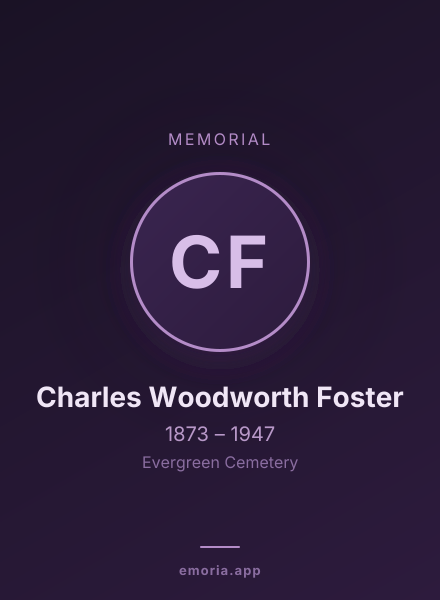 Memorial portrait of Charles Woodworth Foster