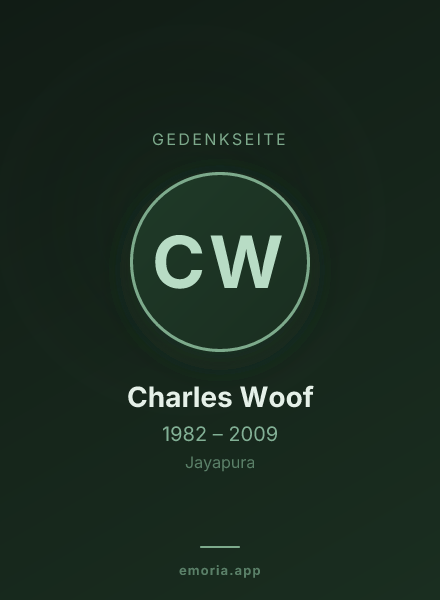 Gedenkportrait von Charles Woof
