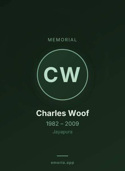 Memorial portrait of Charles Woof