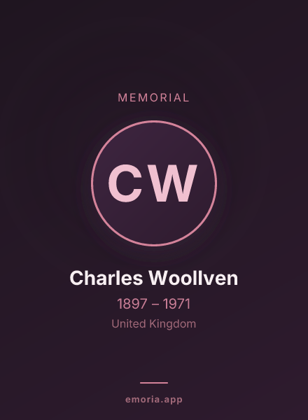 Memorial portrait of Charles Woollven