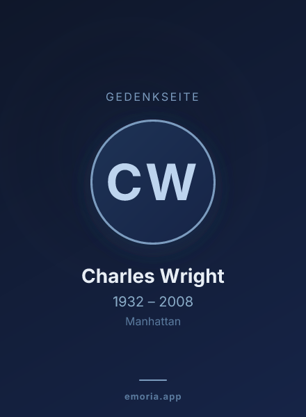 Gedenkportrait von Charles Wright