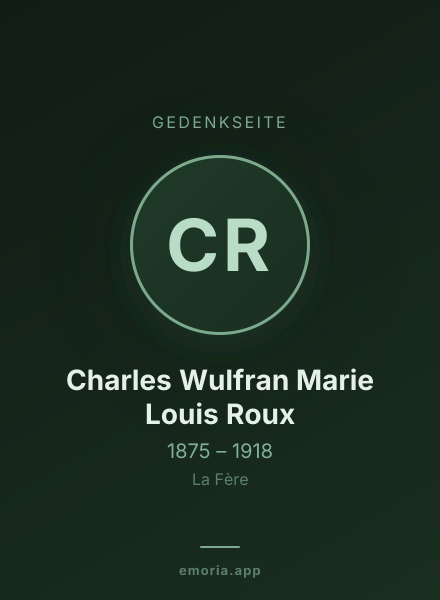 Gedenkportrait von Charles Wulfran Marie Louis Roux