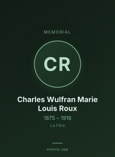 Memorial portrait of Charles Wulfran Marie Louis Roux