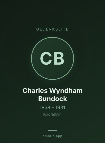 Gedenkportrait von Charles Wyndham Bundock