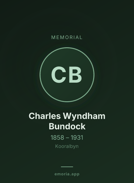 Memorial portrait of Charles Wyndham Bundock
