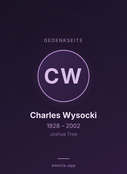 Gedenkportrait von Charles Wysocki