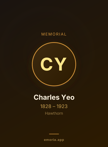 Memorial portrait of Charles Yeo